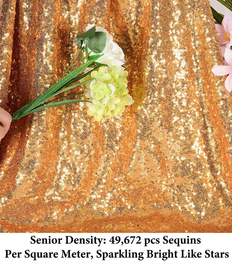 DUOBAO Deep Gold Sequin Aisle Runner 15FTx4FT - Perfect for Wedding Ceremonies, Indoor & Outdoor Decor, Church Walkway, Elegant Event Carpet - Image 3